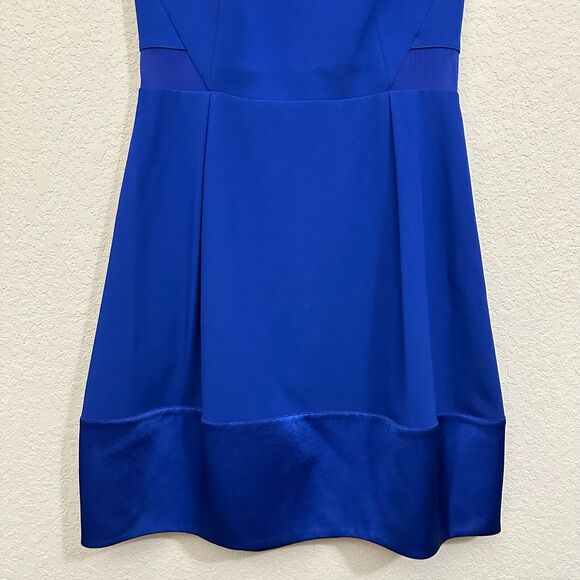 REBECCA TAYLOR Royal Blue Sheath Mini Dress Sheer Accent Cut-Out Back NWOT - Picture 5 of 12